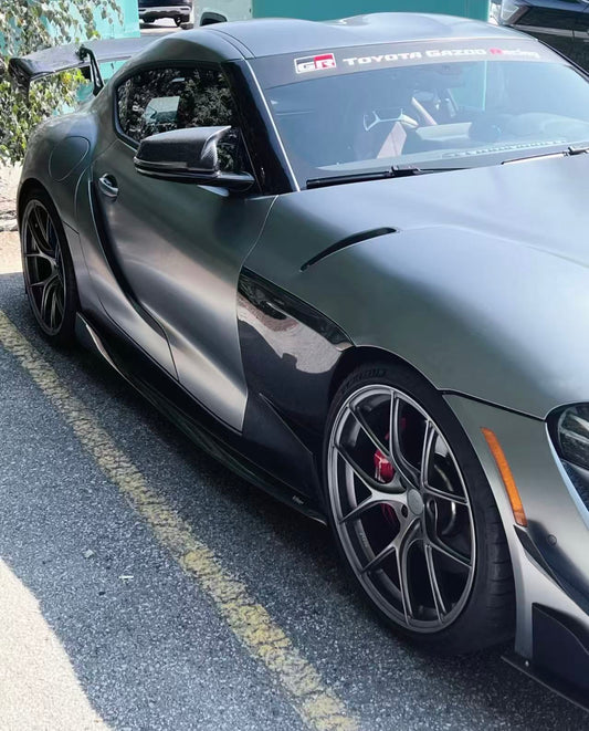 Carbon Fiber Toyota GR Supra A90/A91 AD V2 Style Fenders (without the holes for side skirts)