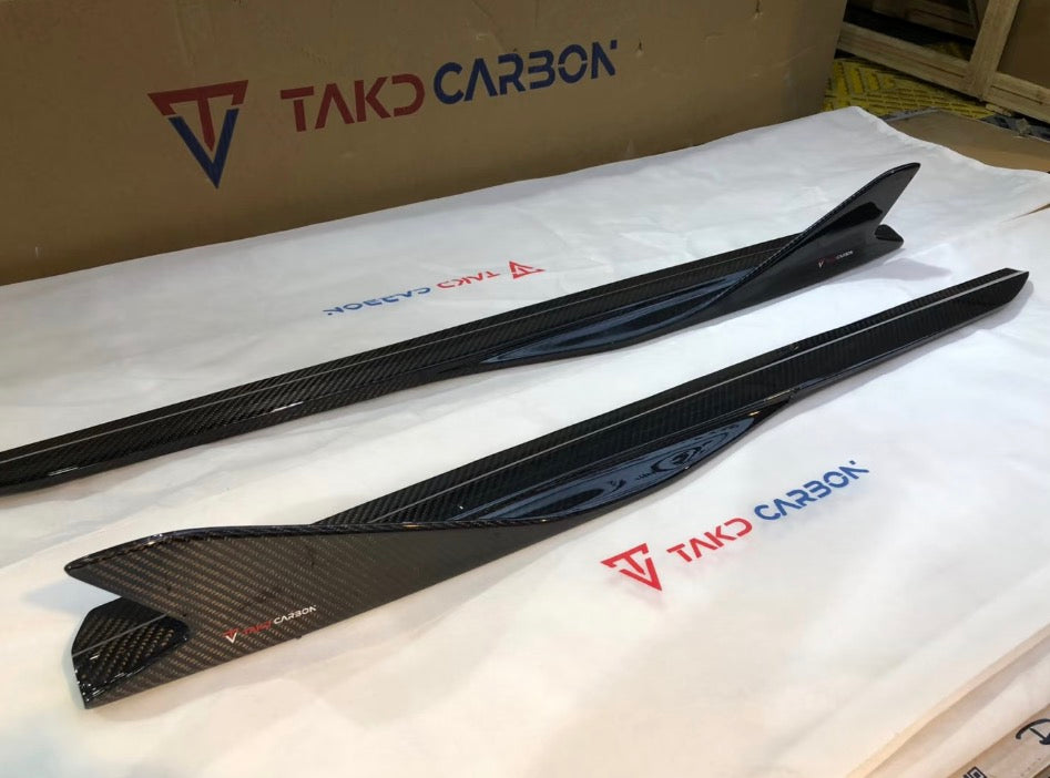 TAKD Style Prepreg Dry Carbon Fiber Side Skirts for 4 Series G22 G23 G26 i4 Coupe/Gran Coupe