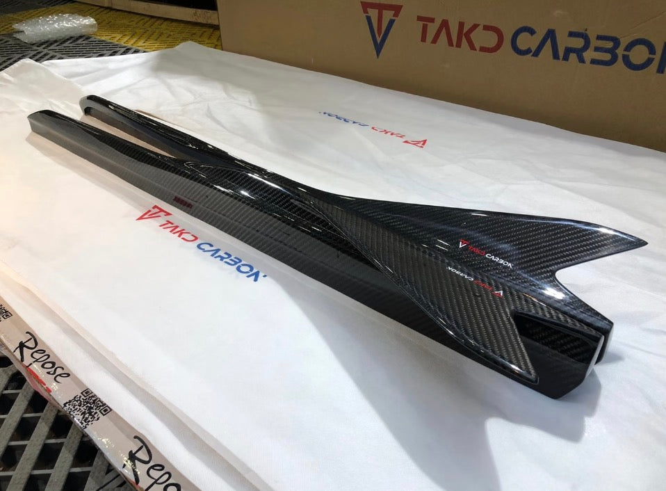 TAKD Style Prepreg Dry Carbon Fiber Side Skirts for 4 Series G22 G23 G26 i4 Coupe/Gran Coupe
