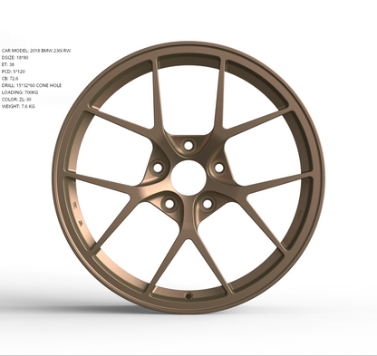 Satin Bronze Custom Forged Wheels Available in Any Style Finishes & Specs A Set of 4