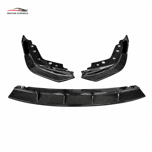 FD Style Carbon Fiber Look ABS Plastic Front Lip For G20 / G28 BMW 3 Series 330i M340i