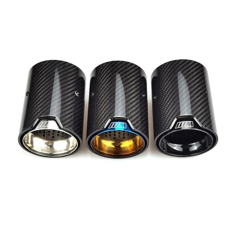 M Performance Style Matte/Gloss Carbon Fiber Exhaust Tips for BMW
