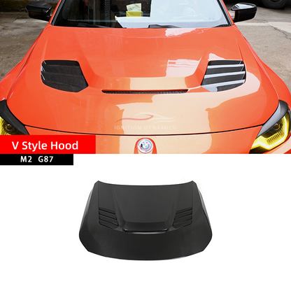 V Style Prepreg Carbon Fiber Vented Hood - BMW G87 M2 / G42 M240i