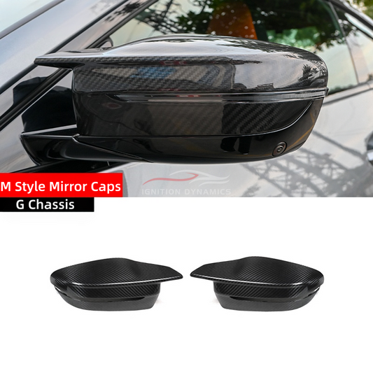 Prepreg Carbon Fiber MP Style Mirror Caps for G Chassis BMW