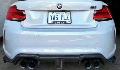 V Style Carbon Fiber Rear Diffuser for F87 BMW M2 with LED Brake Light