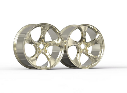 Polished Frozen Gold Custom Forged Wheels Available in Any Style Finishes & Specs A Set of 4
