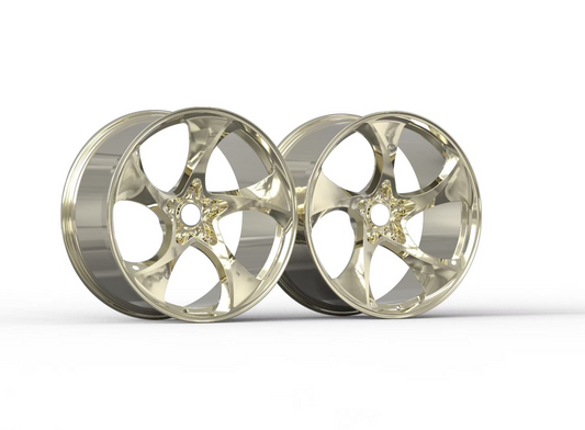 Polished Frozen Gold Custom Forged Wheels Available in Any Style Finishes & Specs A Set of 4