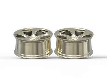 Polished Frozen Gold Custom Forged Wheels Available in Any Style Finishes & Specs A Set of 4