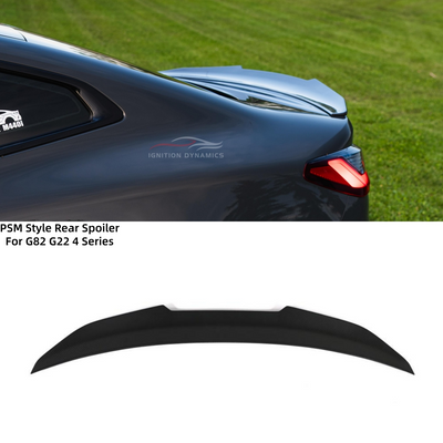 PSM Style Prepreg Dry Carbon Fiber Rear Spoiler for G82 M4 / G22 / G23 / 4 Series BMW