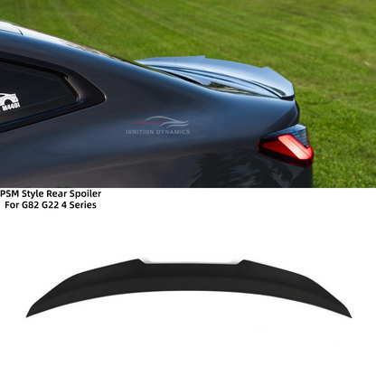 PSM Style Prepreg Dry Carbon Fiber Rear Spoiler for G82 M4 / G22 / G23 / 4 Series BMW