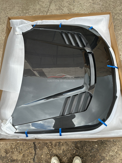 V Style Prepreg Carbon Fiber Vented Hood - BMW G87 M2 / G42 M240i